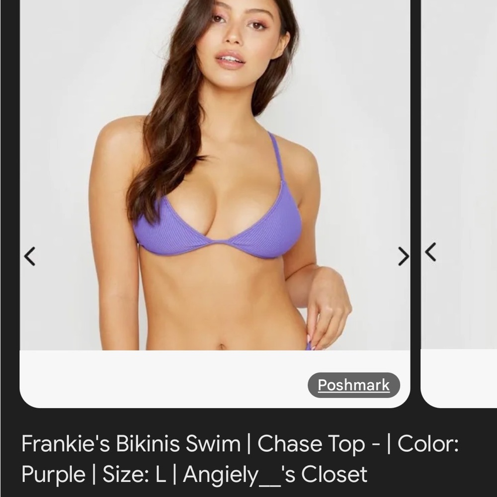 Frankie’s Bikinis Chase top in size Small Amethyst brand new with tags